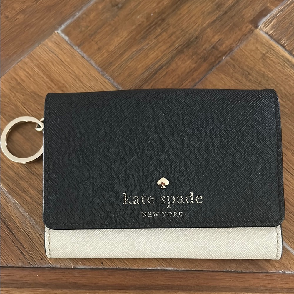 Kate Spade Black and Cream Card Holder